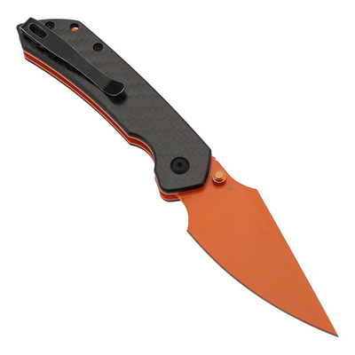 Tenable Knives Fenrir Orange Coated Nitro V, Twill Kolfiber, G10 - KNIFESTOCK