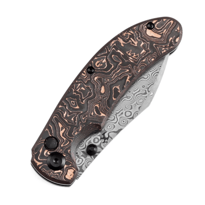 Kansept Nesstreet Damascus Copper Carbon Fiber K1039F7 - KNIFESTOCK