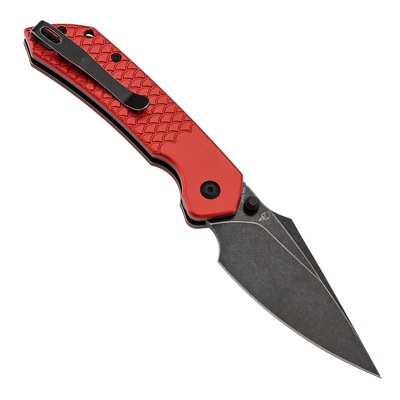 Tenable Knives Fenrir Blackwash Nitro V, Röd Anodiserad Aluminium + Fiskfjäll - KNIFESTOCK