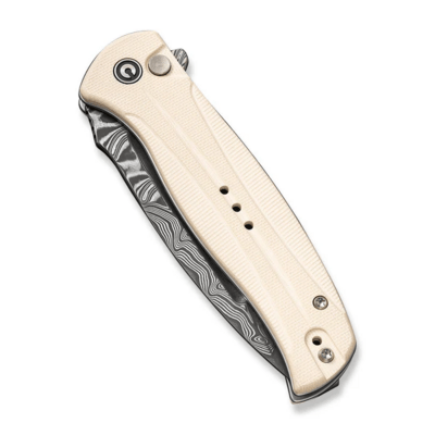 CIVIVI Incindie Ivory G10 HandleDamascus BladeButton Lock C23053-DS1 - KNIFESTOCK