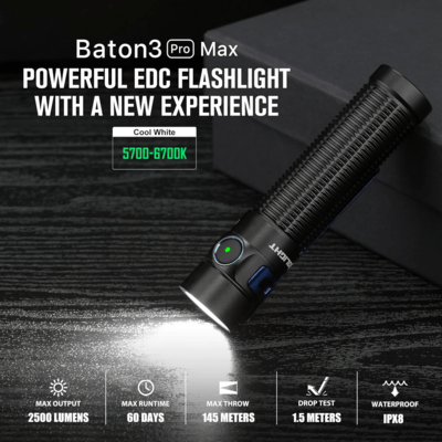 Olight Customized 4000mAh 3.6V 21700 Rechargeable lithium-ion Battery (Included - KNIFESTOCK