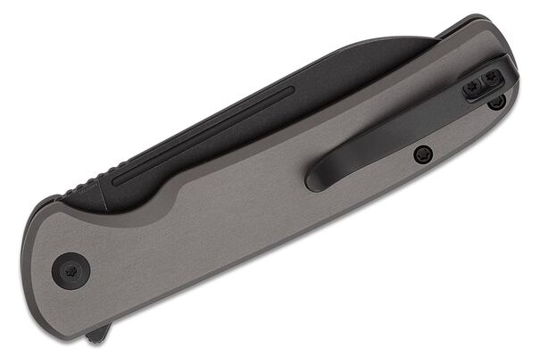 CIVIVI Gray Aluminum Handle Black Stonewashed 14C28N Blade Button Lock C20022B-3 - KNIFESTOCK