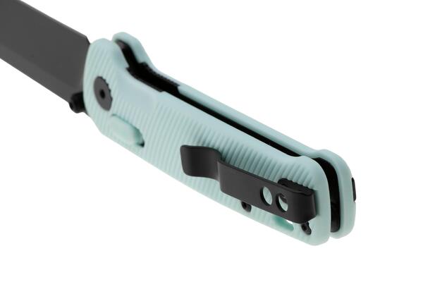 QPS Penguin Glyde 14C28N, nero, Manico: Ice cream blue FRN QS130GL-D2 - KNIFESTOCK