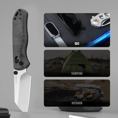 Kizer Drop Bear 2 | Nitro-V | Black &amp; Micarta | - KNIFESTOCK