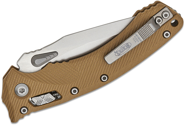 Microtech AMPHIBIAN RAM-LOK STW PART SERR FLUTED TAN G10 137RL-11FLGTTA - KNIFESTOCK
