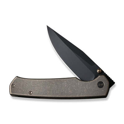 WE EVOKE BRONZE TITANIUM HANDLE Black Stonewashed CPM 20CV BLADE WE21046-2 - KNIFESTOCK