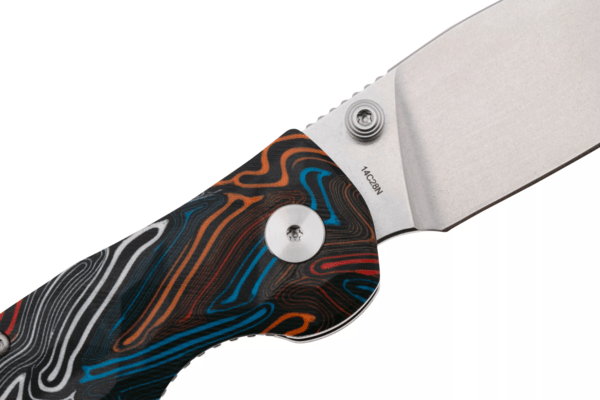 QSP Knife Turtle Punk, Liner lock, 14C28N stonewashed, Colorful G10 QS158-A1 - KNIFESTOCK