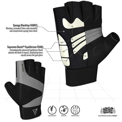 RDX GYM GLOVE LEATHER S14 GRAY XXXL - KNIFESTOCK