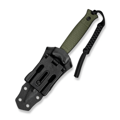 Civivi Perfrico Milled OD Green G10 HandleBlack Stonewashed 14C28N BladeWith 1PC Black Lanyard - KNIFESTOCK