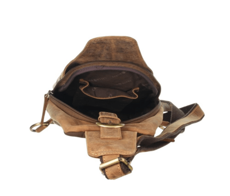 GreenBurry Crossbody Bag Leder 20x40cm &quot;Vintage&quot; antikbraun - KNIFESTOCK