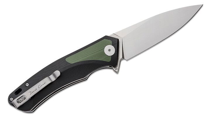 Petrified Fish PF838 Pub Satin D2 Green G10 With Black G10 PF838GRS - KNIFESTOCK