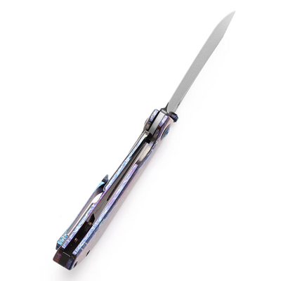 KANSEPT Tipper Damascus 0.137&#039;&#039;/3.5mm Titanium with Lightning Strike Finish K1079A3 - KNIFESTOCK