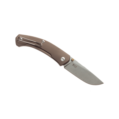 Giant Mouse ACE Iona V2 Bronze Anodized Aluminum / Magnacut Stonewashed Blade IONA-V2-BRONZE-ALU - KNIFESTOCK