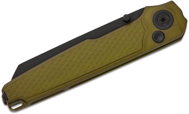 MKM MIURA – CPM Magnacut DSW bld - SOLID Green Alu hdl, BUTTON LOCK - REV. S/S CLIP MK MI-AGB - KNIFESTOCK