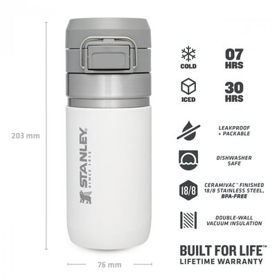 STANLEY GO FLIP Vacuum Water Bottle .47L Polar White 10-09148-024  - KNIFESTOCK