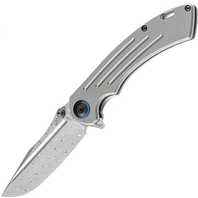 Kansept Pretatout Dmascus Stonewashed Titanium Handle K1032D1 - KNIFESTOCK