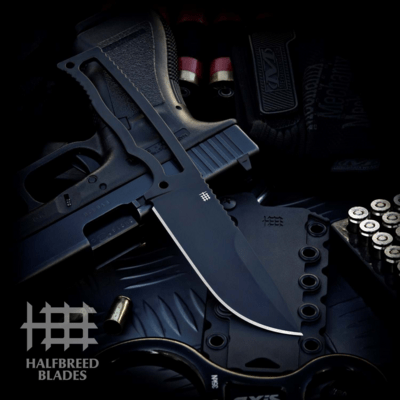 Halfbreed Blades Compact Field Knife - Fixed Blade - Drop Point CFK-01 BLK - N69 - KNIFESTOCK