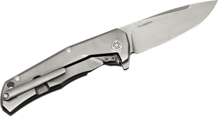 Lionsteel Folding knife, M390 blade, Titanium handle GREY Acc. IKBS wood KIT box  TRE GY - KNIFESTOCK