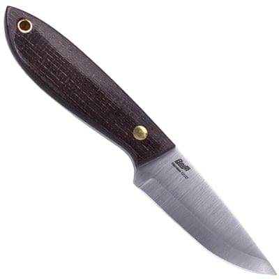 Brisa Bobtail 80-Bison micarta 12C27 Scandi Sheath Bobtail 80 Leather BRS-033-9955-1550 - KNIFESTOCK