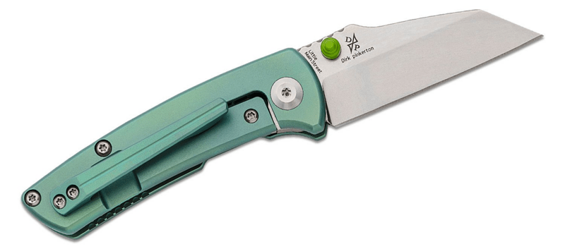 Kansept Little Main Street Stonewashed CPM-S35VN Green Anodized Titanium K2015A4 - KNIFESTOCK