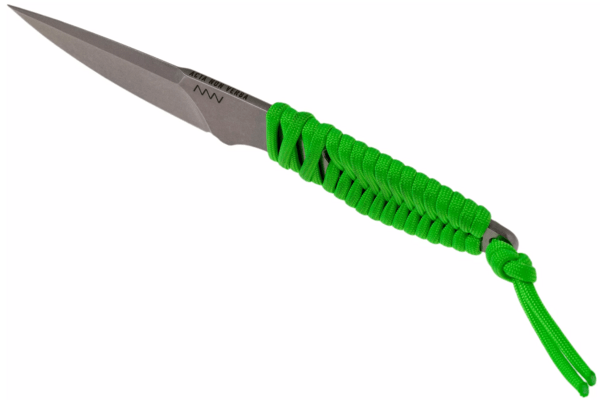 ANV Knives P100 Stonewash/Plain edge, Neon green paracord - KNIFESTOCK