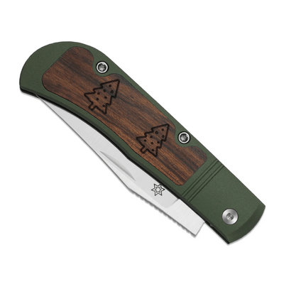 Kizer Trestle S45VN Aluminium &amp; Mkuruti Wood -  Xmas edition - KNIFESTOCK