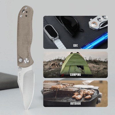 Kizer Drop Bear 2 | Nitro-V | Brown &amp; Micarta | - KNIFESTOCK