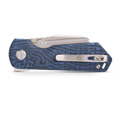 Vosteed Hedgehog S35VN Satin &amp; Brushed Black &amp; Blue GT-Mascus A1302 - KNIFESTOCK