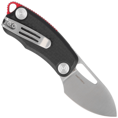 Black Fox Nix Folding Knife, Satin Bld Stainless Steel D2, Carbon Fiber Handle - Ceramic Ball -Beari - KNIFESTOCK