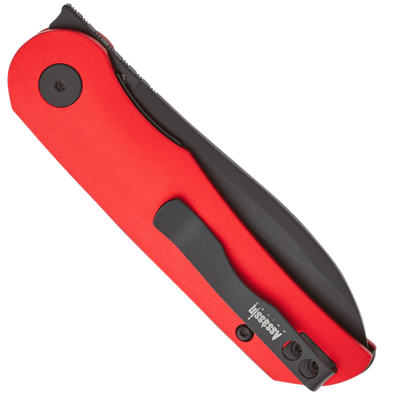 Petrified Fish PFE16 El Camino Black Stonewashed N690 Hard anodizing Red Aluminium PFE16RADW - KNIFESTOCK