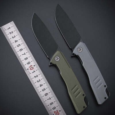 Petrified Fish PFB02 Loco Black Stonewashed D2 Blue G10 PFB02BDW - KNIFESTOCK