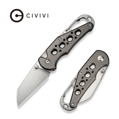 CIVIVI Gray Aluminum HandleWith S/S Carabiner And Bottle OpenerSatin Finished - KNIFESTOCK