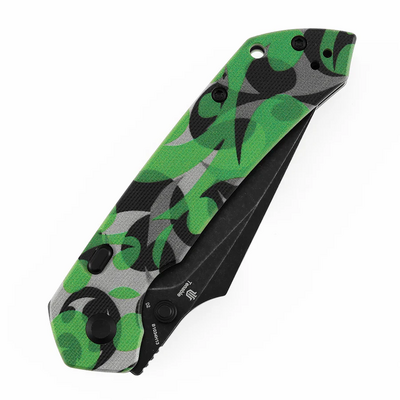Tenable Fenrir Blackwash D2 Jade G10 with Green Camouflage Pattern B1034H13 - KNIFESTOCK