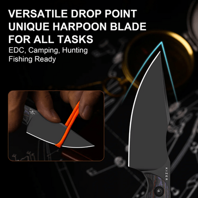 Kizer Mini Harpoon S45VN Fat Carbon - KNIFESTOCK