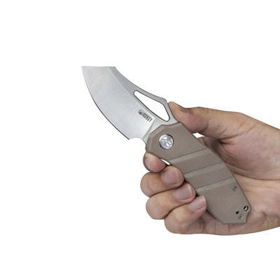 KUBEY Ceyx Couteau Pliant à Lame Liner Lock, Manche G10 Tan KU335B - KNIFESTOCK