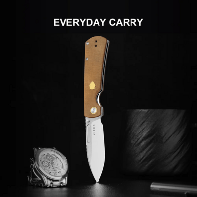 Kizer Retro | Nitro-V | Micarta &amp; Brass | - KNIFESTOCK