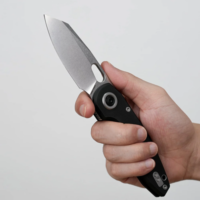 Vosteed Ankylo 154CM Stonewash Fekete Alumínium A1908 - KNIFESTOCK