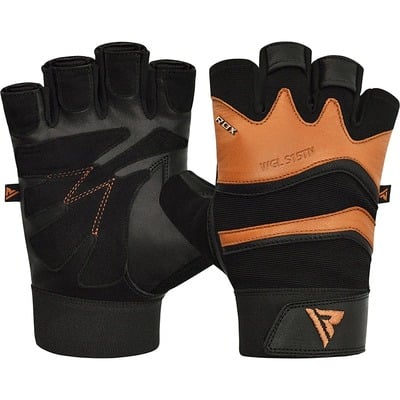 RDX GYM GLOVE LEATHER S15 TAN XXL - KNIFESTOCK