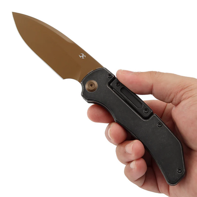 Kansept Hazard Rose Gold Belagd CPM S35VN, Blackwash Ti - KNIFESTOCK