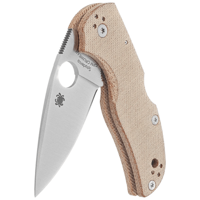 Spyderco Native 5 Braun Canvas Micarta CPM CRU-WEAR C41MPCW5 - KNIFESTOCK