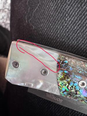 Lionsteel Opera Damast Heinsgringla Perlmuttgriff, Holzkiste 8800D MOP - KNIFESTOCK