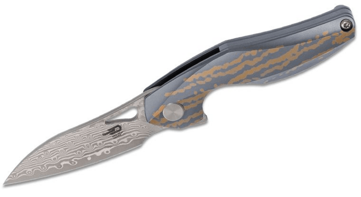 Bestech THE RETICULAN Damascus, /, Titanium, Blue and Colorful BT1810L - KNIFESTOCK