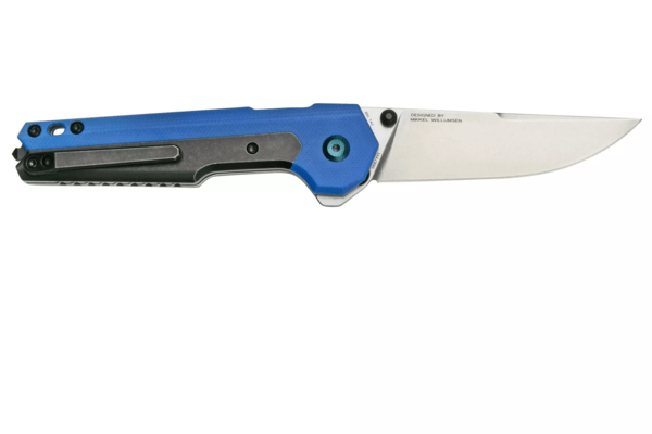 Kansept EDC Tac Stonewashed CPM-S35VN Blue G10 + Titanium Inlay K2009A6 - KNIFESTOCK