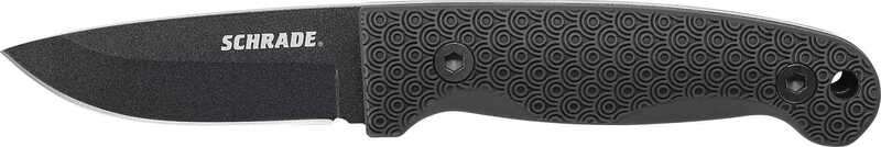 Schrade Cuțit Fix Mic, Oțel Carbon 1095, Mâner TPE, Teacă din Poliester cu Tijă de Foc - KNIFESTOCK