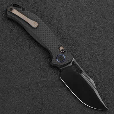 Kunwu Django XL Satin DLC ELMAX Carbon Fiber Black X707XL-F - KNIFESTOCK