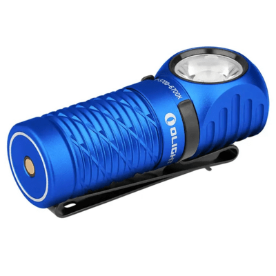 Olight Perun 2 Mini Rechargeable LED Flashlight (Blue) with Headlamp Headband - KNIFESTOCK