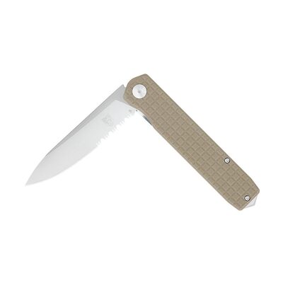 CobraTec Medium Cayden Tan Drop Serrated 01CT029 - KNIFESTOCK