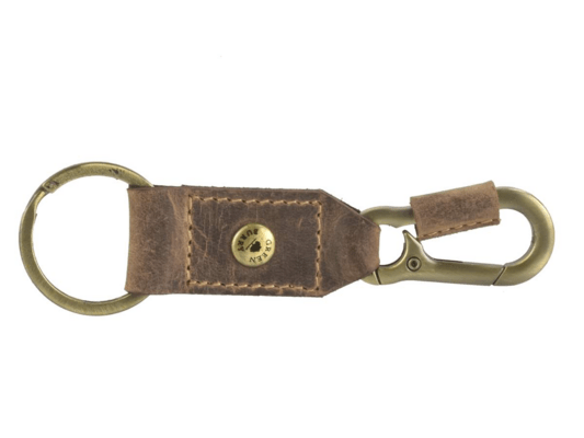 GreenBurry Schlüsselanhänger Leder 12x3cm mit Karabiner &quot;Vintage&quot; antikbraun - KNIFESTOCK