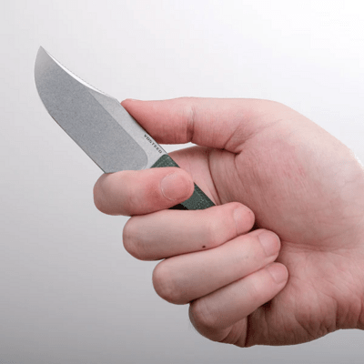 Vosteed Quokka 14C28N Stonewash Green Micarta D0601 - KNIFESTOCK