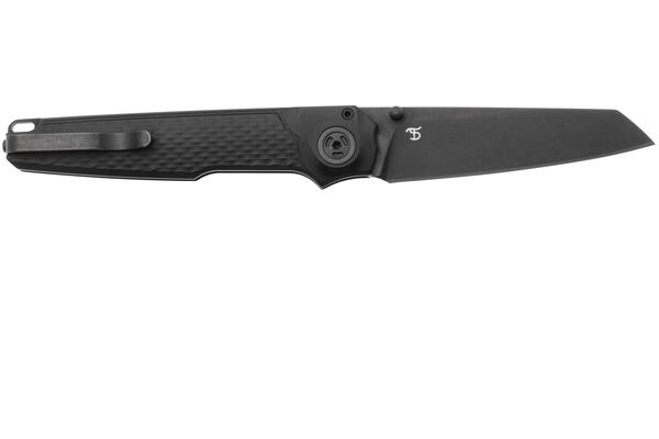 MKM MIURA – CPM Magnacut DSW bld - SOLID Black Alu hdl, BUTTON LOCK - REV. S/S CLIP MK MI-ABKB - KNIFESTOCK